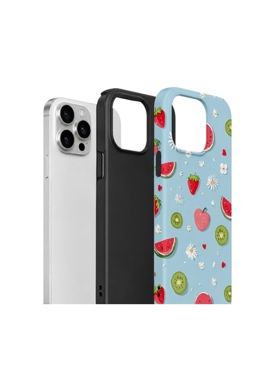 Apple iPhone Uyumlu 13 Pro Max Vorian Çift Katmanlı Kılıf Fruit Confetti Sky
