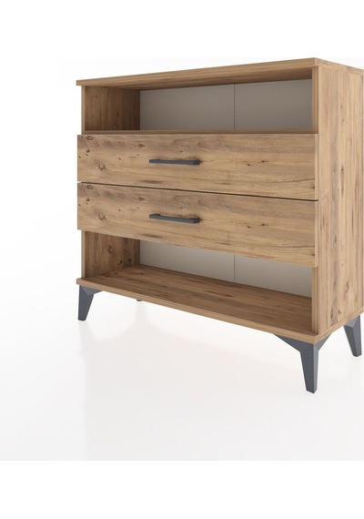 Arges Şifonyer Tek Raflı 2 Çekmeceli 88x30x80 Çam-çam Çam