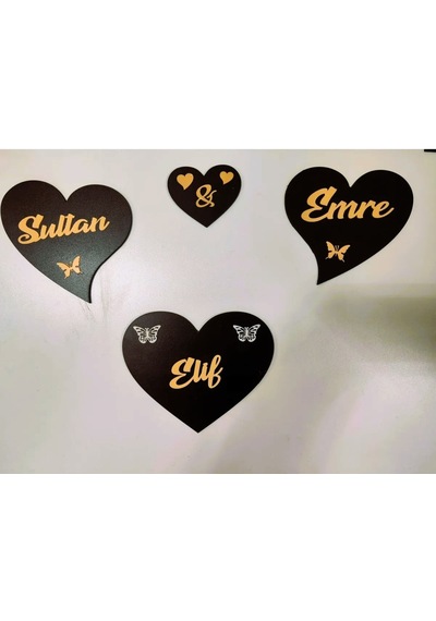 Duvar Saati Aile Temalı Kombin Saat Altın - Siyah