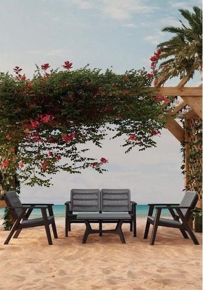 Gordon 2+1+1+s Bahçe & Balkon Oturma Grubu Mindersiz Gri