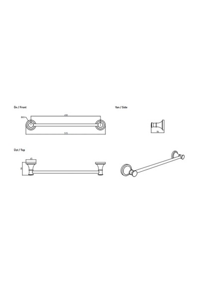 Bocchi - Nuova Krom Havluluk Uzun 520 Mm - 3022-0006 Krom