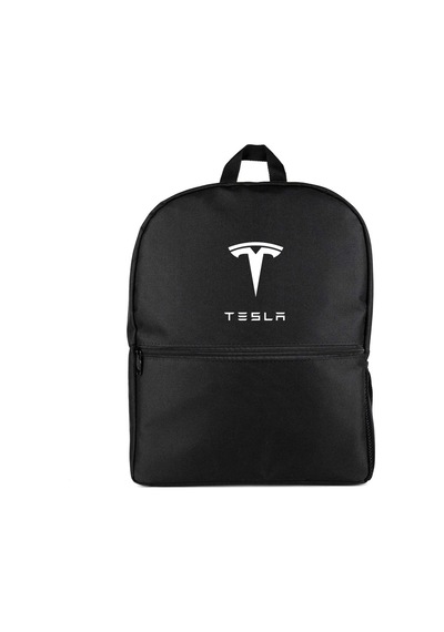Tesla Logo Text Siyah Sırt Çantası