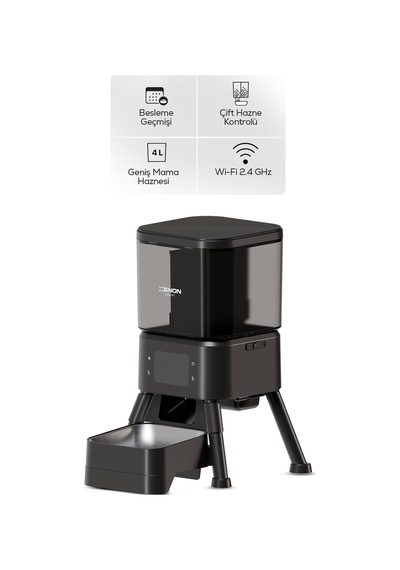 Xenon Smart Akıllı Mama Kabı Çift Hazneli, Bağımsız Kontrol, Wifi, Çelik Kase, Yükseltilmiş Tasarım X8615 3976,14