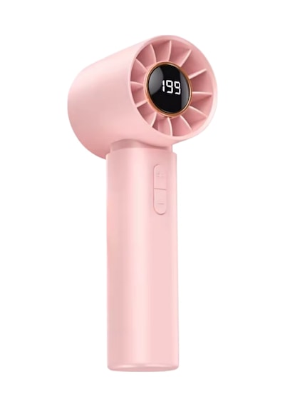 Taşınabililir Mini Usb Şarjlı Turbo Dijital Ekranlı El Vantilatör Fan Soğutucu T12 Pembe