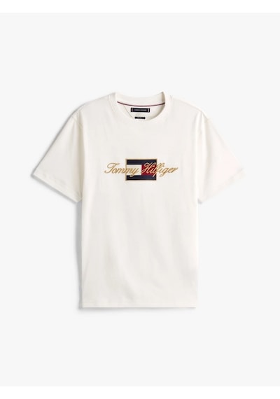 Tommy Hilfiger Mw0mw41500 Icon Gold Erkek Tişört Ekru