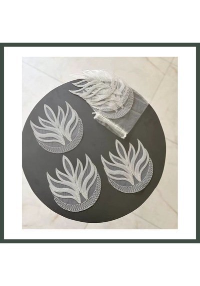 Bezos 6 Lı Dantel Kahve Sunumluğu 15x15 Cm Asorti Desenli Zarif Sunum Aksesuarı Nhr Çok Renkli