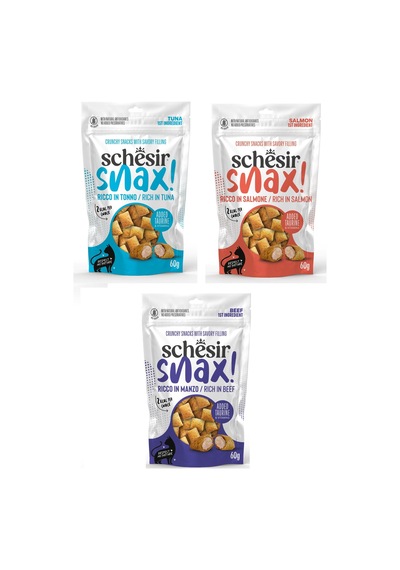 Schesir 3 Çeşit Karma Snax Dolgulu Kedi Ödül Maması 60 G X 3 Adet