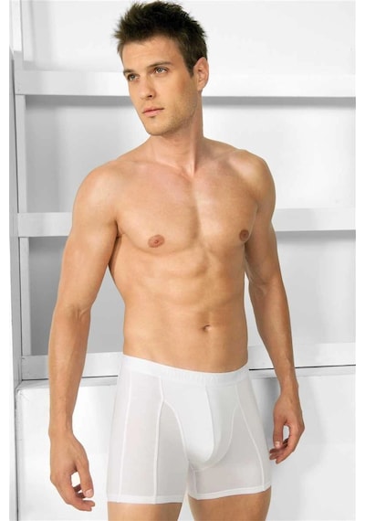 L'ombre Erkek Modal Klasik Boxer Beyaz