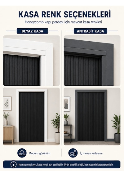 Akordiyon Kapı Perdesi Honeycomb Sürgülü Kapı Perdesi En0-100 Cm X Boy0-240 Cm
