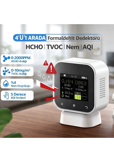 Fnırsı Sfd-02 4in1 Dokunmatik Hava Kalitesi Ölçüm Cihazı