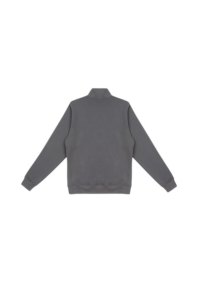 Beord Koyu Gri %100 Pamuk Yarım Fermuarlı Sweatshirt Bzt1-134
