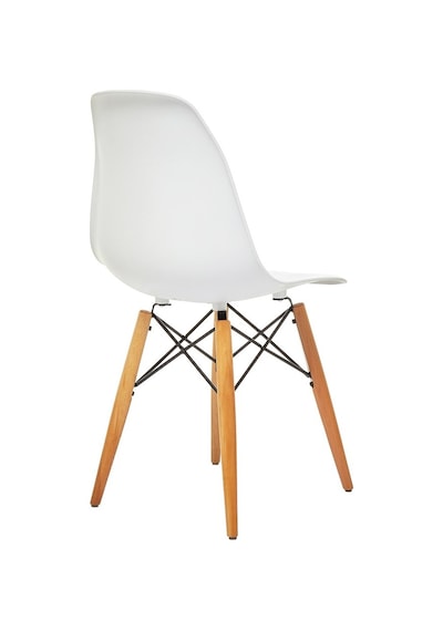 Seduna Beyaz Eames Sandalye | Natural Ahşap Ayaklı | 2 Adet-Beyaz