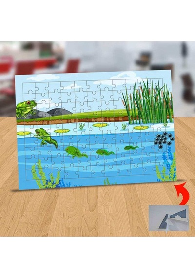 Göldeki Kurbağalar 99 Parça Puzzle Yapboz Tablo-1308-23184