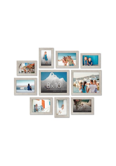 10'lu Kırılmaz Camlı Fotoğraf Çerçevesi Seti, İki 20,32x25,4 Cm, Dört 12,7x17,8 Cm Ve Dört 10,16x15,24 Cm Çer