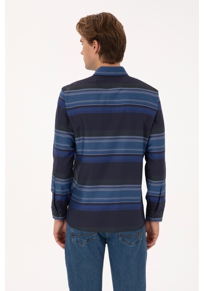 U.s. Polo Assn. Erkek Lacivert Gömlek Desenli 50316648-vr033 Lacıvert