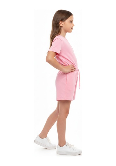 Toontoy Kids Toontoy Kız Çocuk Beli Lastikli Bağlamalı Nakışlı Şort 25051 Pembe