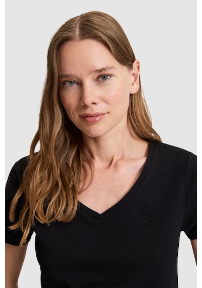 U.s. Polo Assn. Kadın Siyah Tişört Basic 50321817-vr046