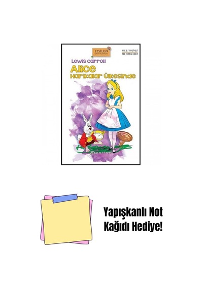 Alice Harikalar Ülkesinde Sert Kapak + Yapışkanlı Not Kağıdı