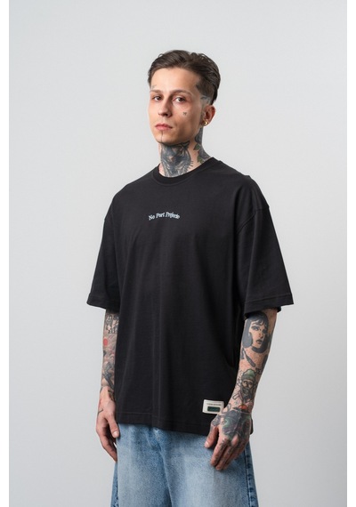 Respire Erkek No Port Baskılı Oversize T-shirt Siyah