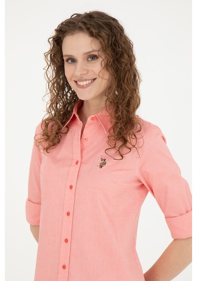 U.s. Polo Assn. Kadın Nar Çiçeği Gömlek Basic 50283987-vr239 Nar