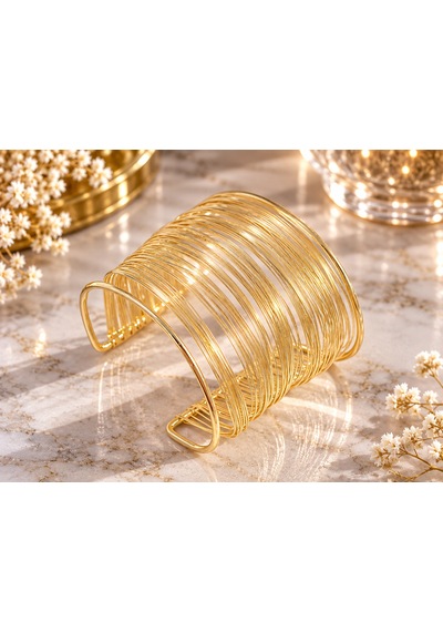 Terragolds Çelik Tel Sarma Model Gold Renk Kadın Bileklilk - Bb7895 Altın