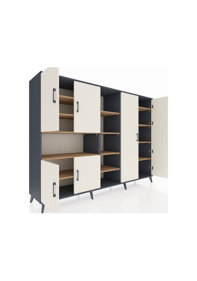 Hyperion Dolap 13 Raflı 6 Kapaklı 220x44x163 Antrasit-aytaşı/çam Antrasit-aytaşı/çam Hyperion Dolap 13 Raflı 6 Kapaklı 220x44x163 Antrasit-aytaşı/çam Antrasit-aytaşı/çam