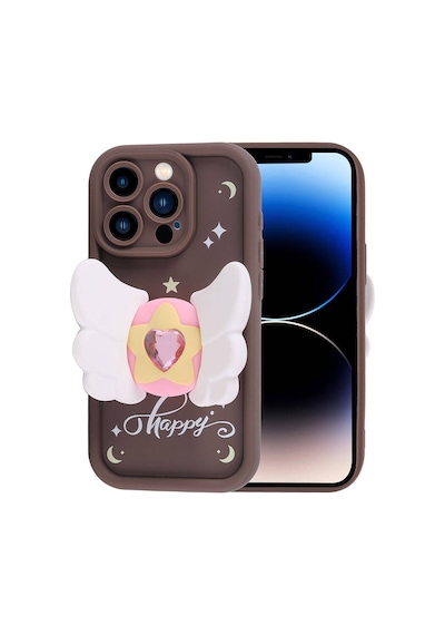 Zore Apple Uyumlu iPhone 14 Pro Kılıf Kamera Korumalı Figür Tasarımlı Kapya Kapak-pembe Koyu Pembe Koyu