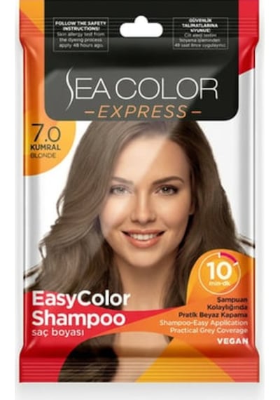 Sea Color Express Amonyaksız Şampuan Saç Boyası 30 Ml 7.0 Numara Kumral