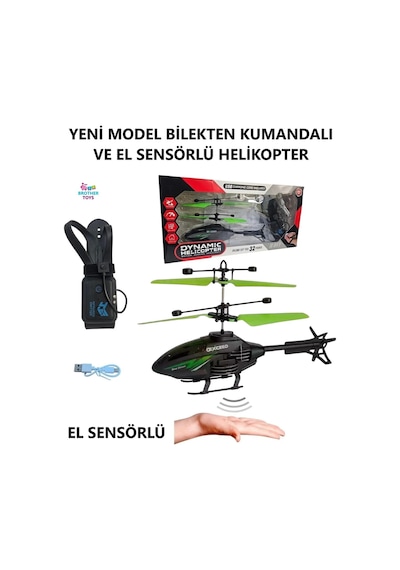 1. Kalite El Sensörlü Uzaktan Kumandalı Helikopter Şarj Edilebilir 20 Cm.