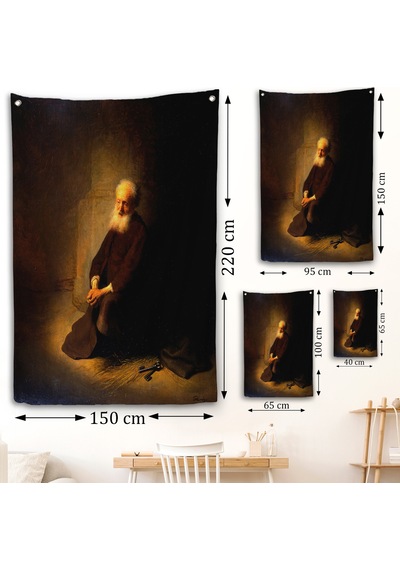 Rembrandt Van Rijn - Hapishanedeki Havari Aziz Peter Diz Çökmüş Duvar Örtüsü-7410