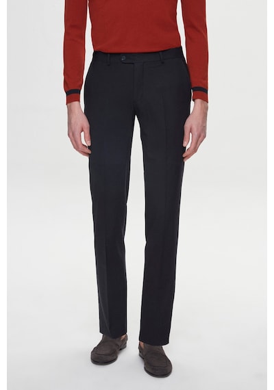 D's Damat Ds Damat Regular Fit Koyu Lacivert Düz Travel Kumaş Pantolon 6he03ob35320m 103