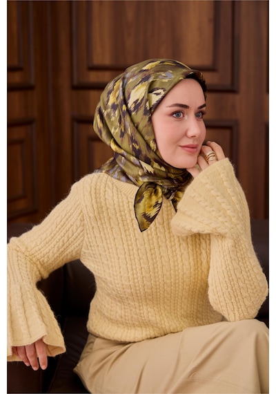 Silk Home Twill İpek Eşarp 11492-32 Haki Yeşili