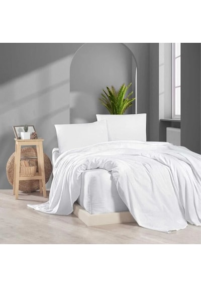 Naturıca Polycotton Tek Kişilik Otel Nevresim Takımı 59 Tel Beyaz