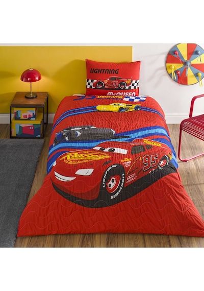 Taç Lisanslı Disney Cars Race Track Tek Kişilik Pamuk Complete Set 000000001000050003 Çok Renkli
