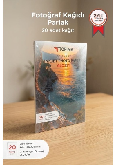 Özel Seri A4 Parlak Fotoğraf Kağıdı 260 G/m² 20 Adet Görsel Çalışma Foto