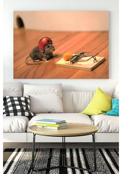 Pster15552 Cesur Fare Eğlenceli Mizahi Kanvas Tablo 21 X 30