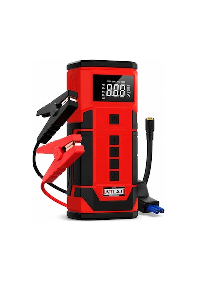 Attlas Ajs 12 4'ü 1 Arada Akü Takviye Cihazı 12v 6a 120 Psı Lastik Şişirme Powerbank Led