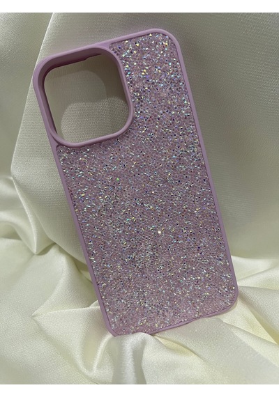 Apple iPhone 15 Pro Max Uyumlu Kristal Taşlı Kılıf Pembe Pink