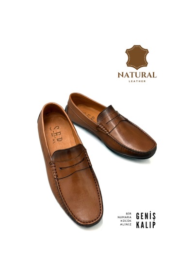 Sermoda Erkek Loafer - Hakiki Deri Rok Loafer Erkek Ayakkabı Taba