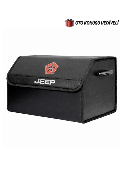 Jeep Marka Logolu Oto Bagaj Organizer Çanta Oto Bagaj Çantası 2 Bölmeli Suni Deri Boyutlar : 48 Cm X 31 Cm X 29 Cm