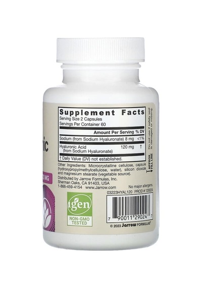 Jarrow Formulas, Hyaluronic Acid, 120 Veg Capsules