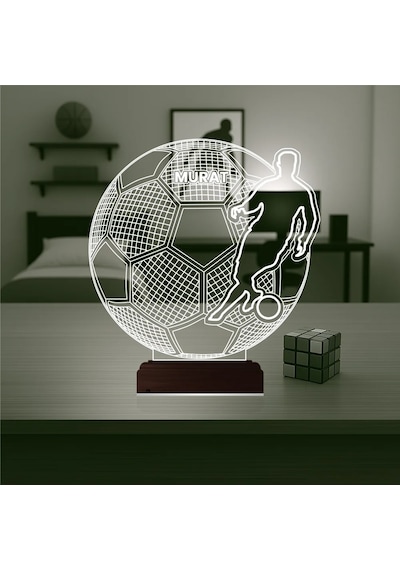 Luvivia Futbolcu Ronaldo Futbol Taraftar Kişiye Özel 3d Lamba - Masa Gece Lambası Şeffaf