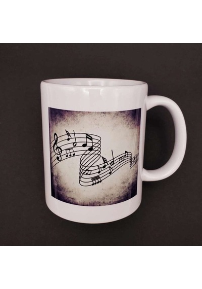 Temalı Seramik Kupa Bardak 8x10 Cm Müzik Model