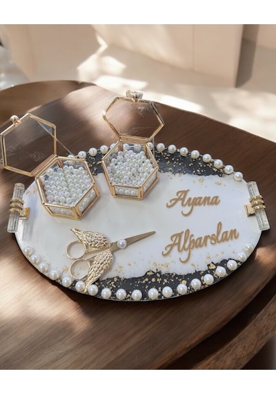 Sincere Gold Söz Nişan Tepsisi Bronz