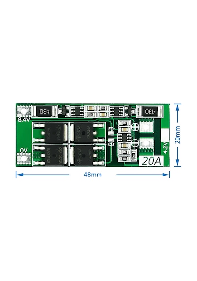 2S 20A Lityum Batarya BMS Koruma Kartı Balans Versiyon Pil Li-ion 18650 8.4V