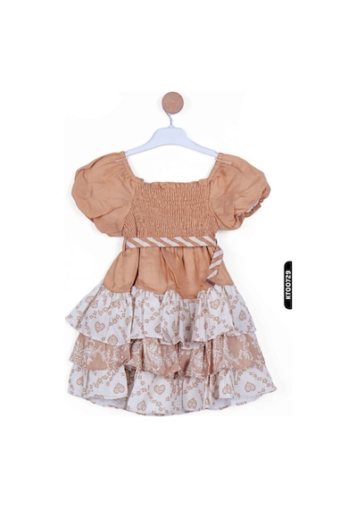 Xo Kids Kız Çocuk Elbise 4-8 Yaş 23108 Kahverengi