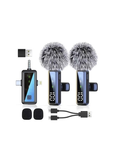 Torima Yaka Mikrofonu Type-c Lightning Aux 2 Adet 3ın1 Kablosuz M
