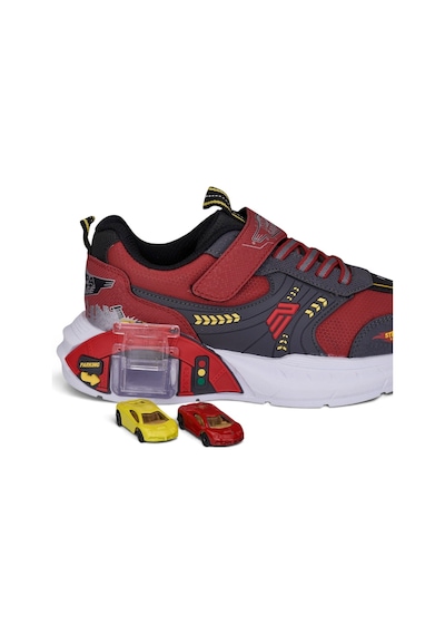 Nstil Günlük Erkek Çocuk Spor Ayakkabı Cırtlı Lastik Bağcık Garaj Detaylı Taban Rahat Sneaker 58272 Kırmızı