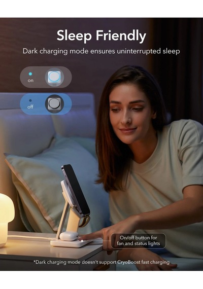 Esr 25w 3 In 1 Şarj Standı Magsafe Soğutuculu Halolock Apple Uyumlu iPhone + A