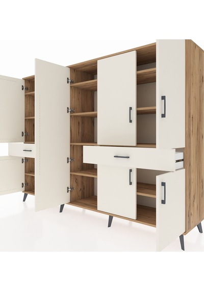 Hyperion Dolap 12 Raflı 2 Çekmeceli 8 Kapaklı 220x44x163 Çam-ayta Çam-aytaşı Hyperion Dolap 12 Raflı 2 Çekmeceli 8 Kapaklı 220x44x163 Çam-ayta Çam-aytaşı